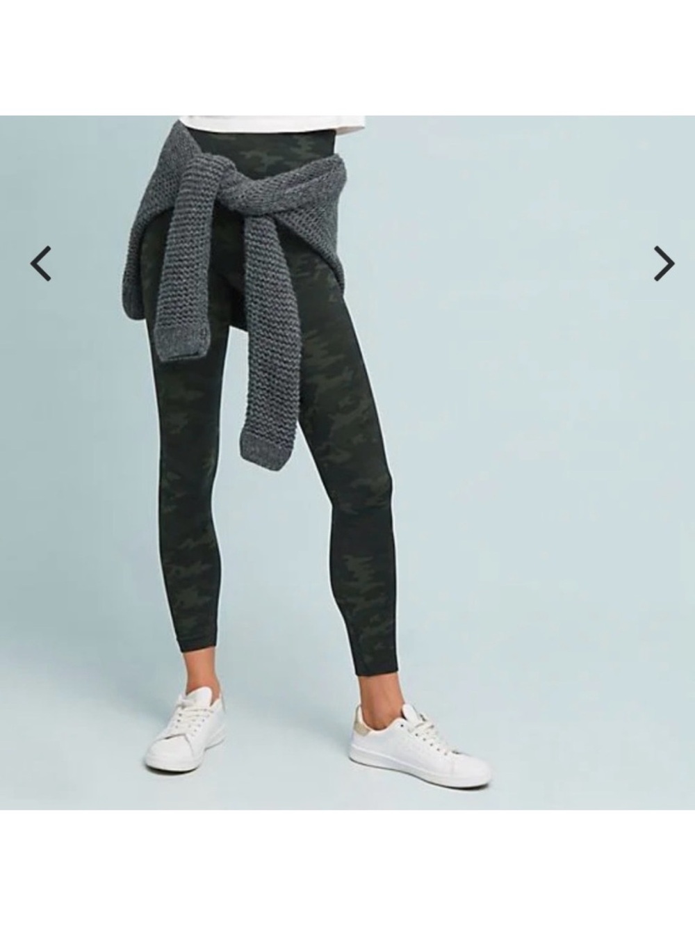 SPANX Camo High-Waist Leggings in Olive Green